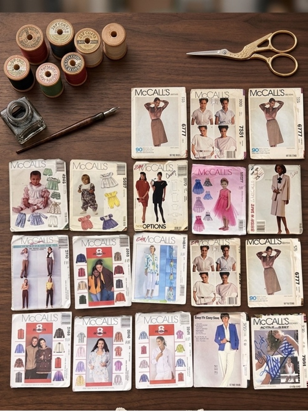 Vintage McCall’s Sewing Pattern Lot 15pc 80s 90s Misses Dress Suit Kids Blouse